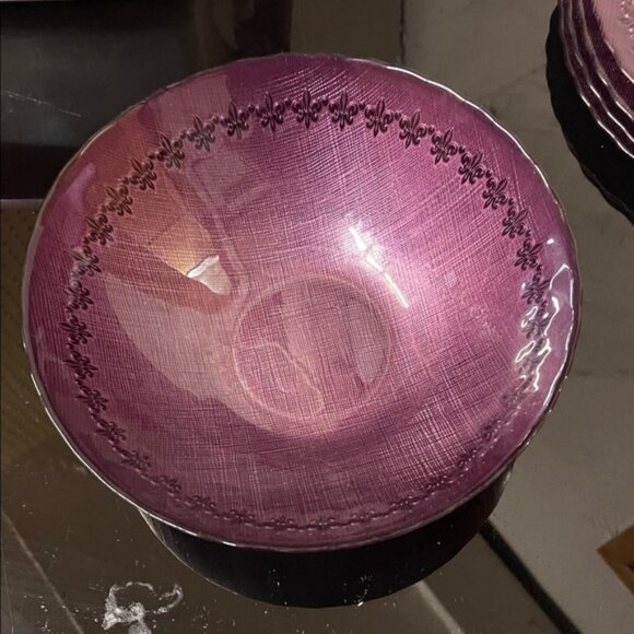 Firenze Other - Firenze Purple Glass Salad Serving Bowl